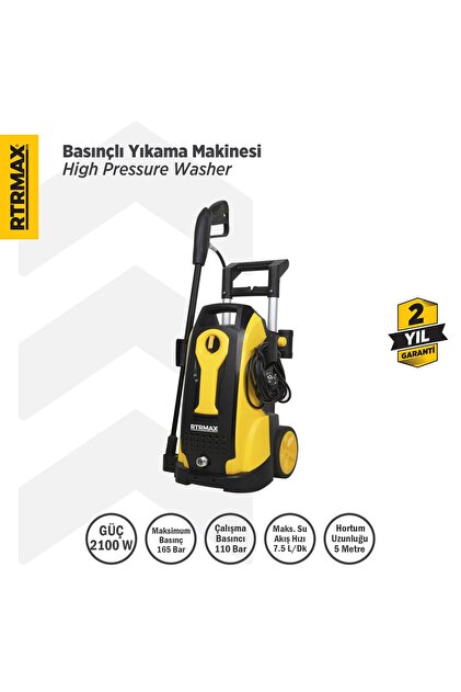 Rtrmax Rtm712 Yüksek Basınçlı Yıkama 2100 W 165 Bar - Fiyatı