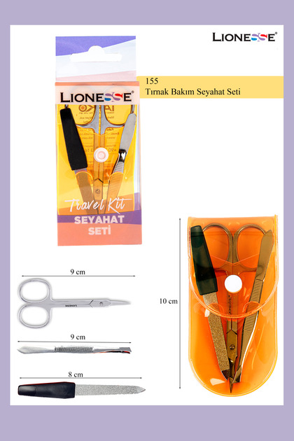 Solingen Çantalı Neon Manikür Seti 155 - Cımbız , Makas , Törpü