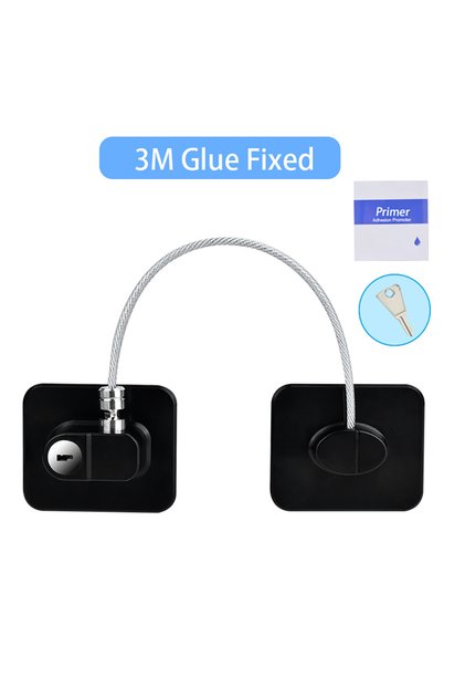 black Baby Child Safety Lock Window Refrigerator Opening Security Cable Door Lock For Kids Safety Pr