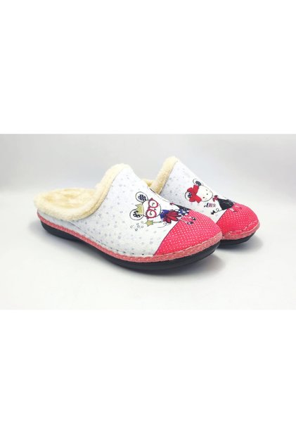 WOMEN'S SLIPPERS PINK CAT PRINT PATTERNED SABO SLIPPERS