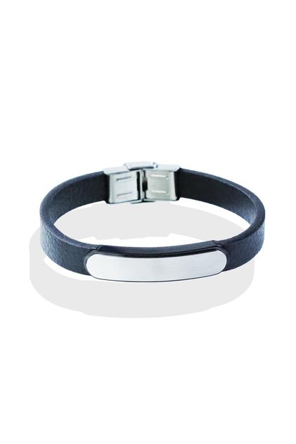 Plate Leather Steel Bracelet