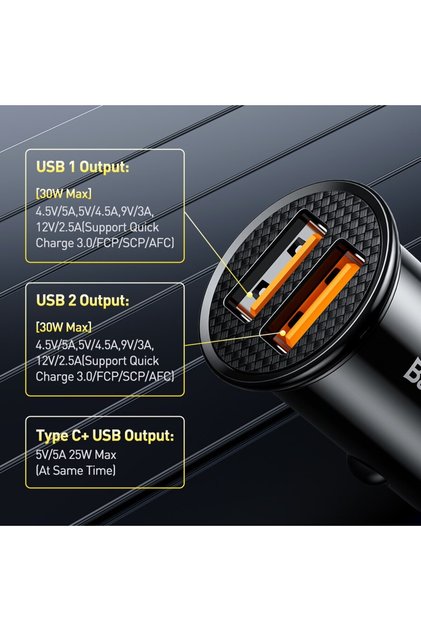 Dual USB 30W USB Car Charger Quick Charge 4.0 3.0 FCP SCP USB PD For iPhone 12 13 14
