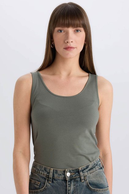 Light Khaki Women's Tank Top I1059Az/Kh422