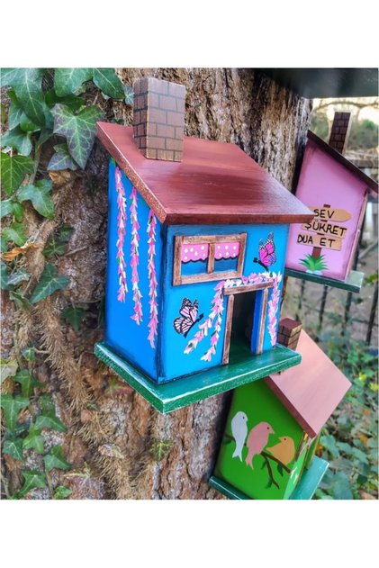 Decorative Handmade Wooden House, for Garden Balcony Decor, Wall Decoration