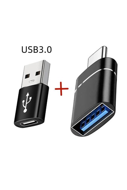 2 قطعة موصل محول شاحن USB 3.0 إلى النوع C OTG من النوع C إلى USB ذكر إلى محول نوع c.