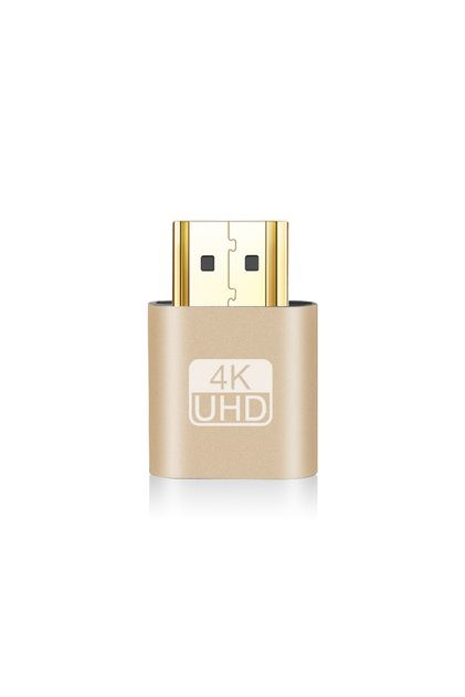 محول العرض الافتراضي VGA Gold متوافق مع HDMI 1.4 DDC EDID Dummy Plug Headless Ghost Display