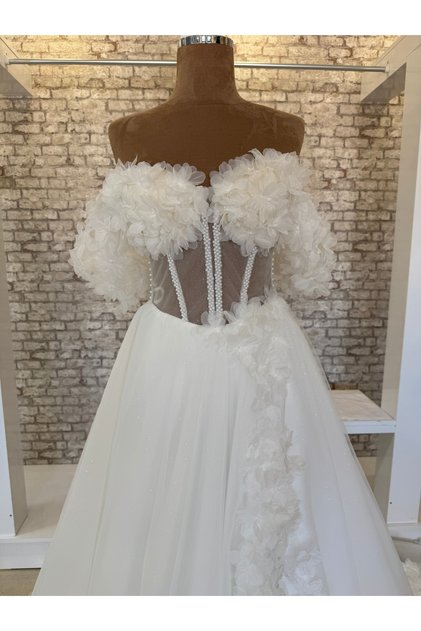 3D Slit Transparent Helen Wedding Dress