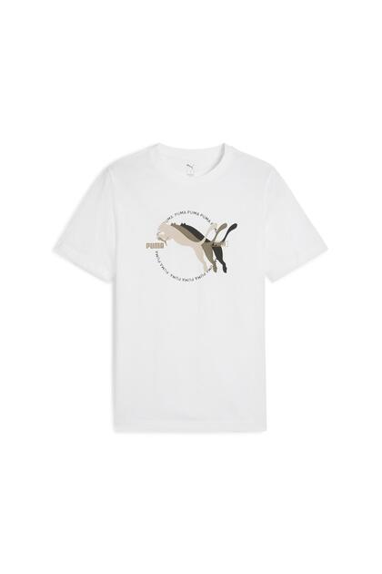 Ανδρικό T-shirt με Γραφικά και Λογότυπο Πολλαπλών Γατών - 68482602