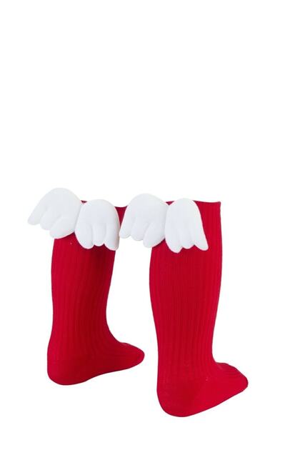 Girl's Baby Angel Wing Red Knee-high Socks