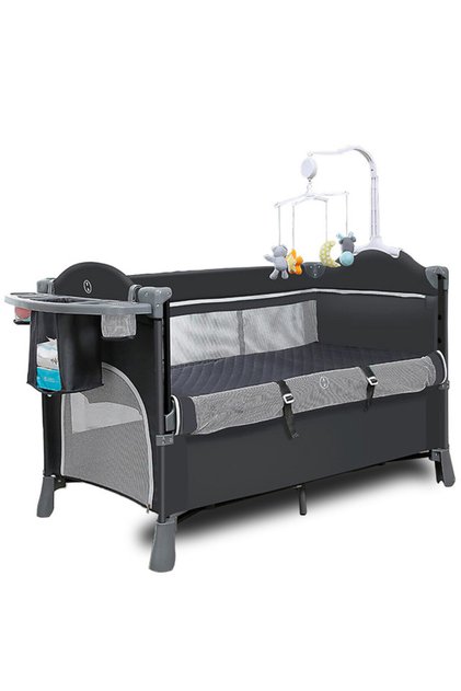 4 in 1 Baby Bedside Co - Sleeper Bassinet and Playpen wt Rocker Grey