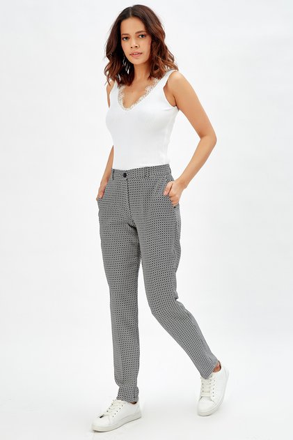 Side Pocket Zippered Pitikare Trousers Pnt-31950 Black