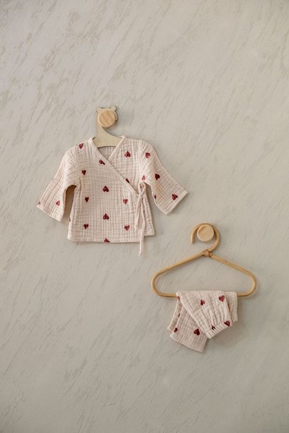 Organic Printed Four Layer Muslin Hospital Set - 3 Pieces - 0/3 Months