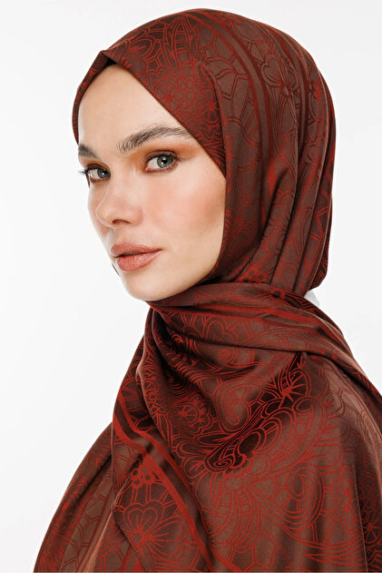 Lavin Pattern Double-Sided Shawl Bitter Coffee-Brown