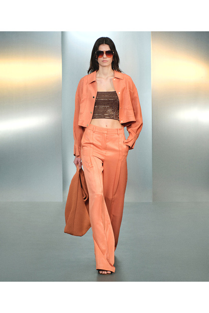 Pileli wide leg fit pantolon