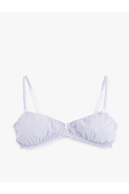 Padded Striped Soft Bra Without Underwire