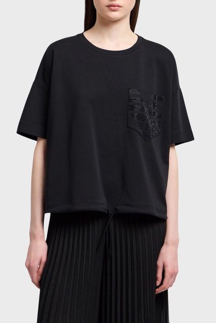 Oversize Fit Crew Neck T-Shirt Single Pocket Cotton Ew 000891 Af125
