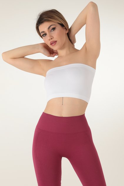 Seamless Strapless Ribbed Sports Bustier