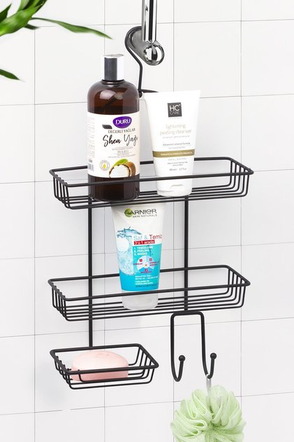 Siyah Askılı Duş Rafı - Organizer