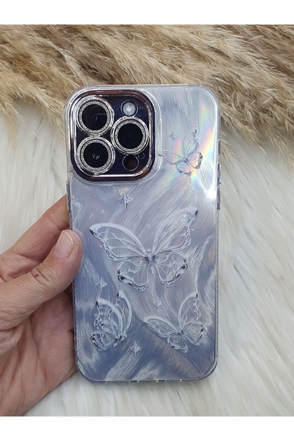 iPhone 15 Pro Max Compatible Stone Lens Protected Patterned Case