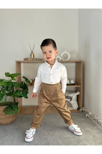 Milky Coffee Cotton Set 2-Piece Top and Bottom