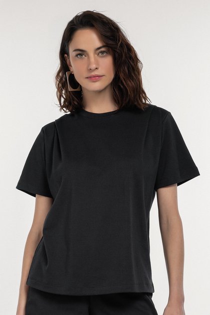 Tricou basic negru din bumbac