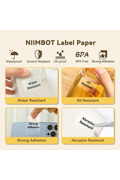 NiiMbot 40x60mm Şeffaf Etiket B1/B3S/B21S İçin 125 Adet, TT40*60