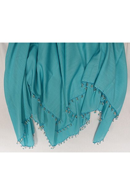 Eared Bead Crochet Turquoise Head Cover Scarf Prayer Cloth