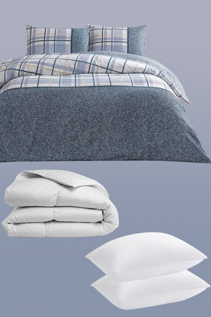 Ares Winter Flannel Duvet Cover Set Double Flannel Fabric + Duvet + Pillow