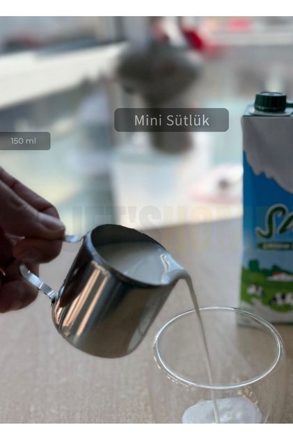 Mini Sütlük Paslanmaz Kahve Yanı Sütlüğü Çelik 150 ml