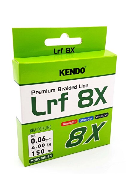 Kendo Lrf 8X Fighting 150 mt mm Örgü ip (Moss Green) 0,08 mm