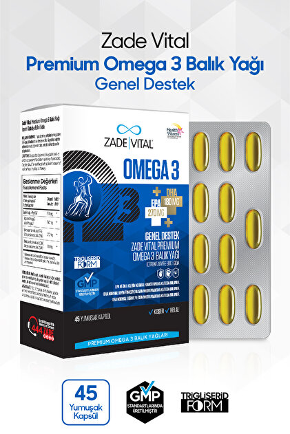 OMEGA 純正箱 冊子3枚セット Zade Vital Omega 3 Balık Yağı Premium 30 Kapsül - Fiyatı, Yorumları