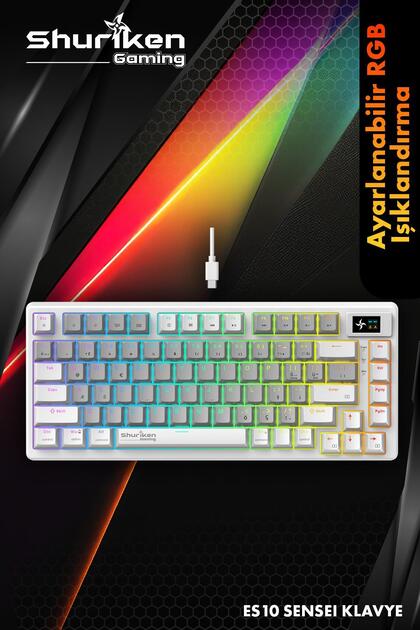 Shuriken Es10 Sanseı Rgb Mekanik Türkçe Klavye 1.06inç Tft - Lcd