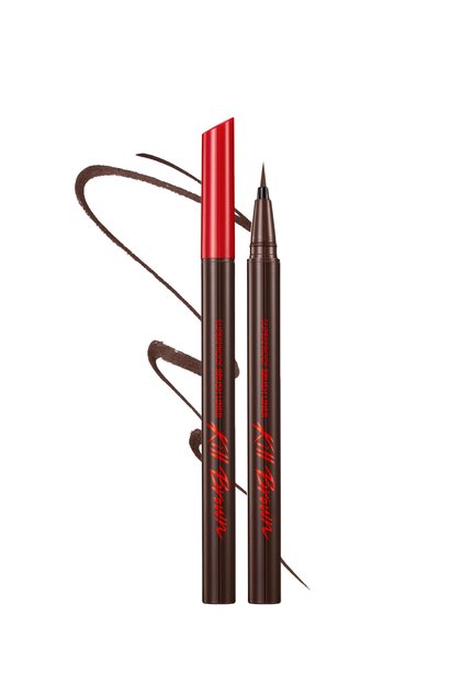 Fine, Microfiber Brush Tip Pen Eyeliner Superproof Brush Liner Kill Brown (02 Brown)