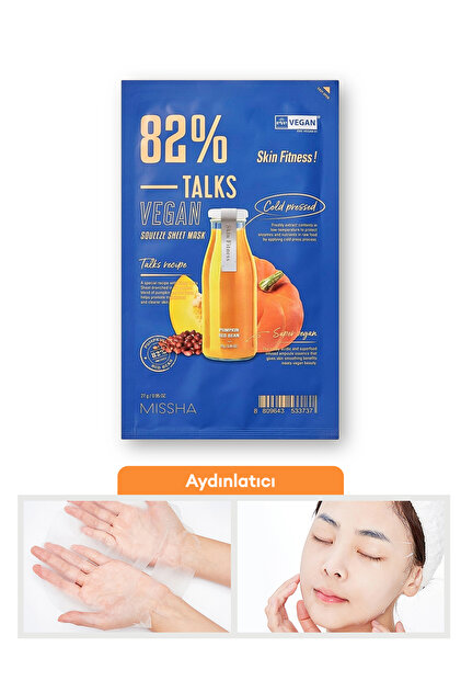 ボディ・フェイスケア tmjag Missha Aydınlatıcı Vegan Yaprak Maske Talks Vegan Squeeze Sheet