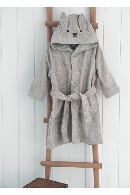 Bamboo Gray Hooded Children's Bathrobe