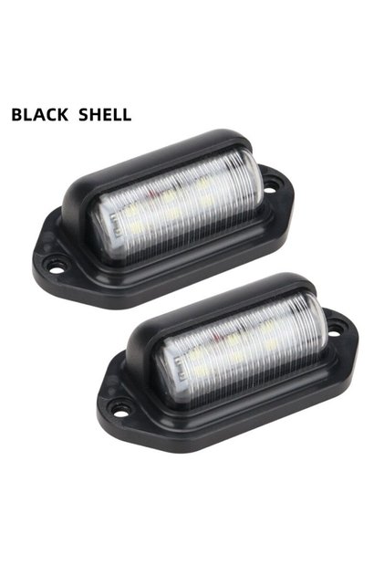black shell 2pcs Truck Side Marker Lights 6 LED Bulbs 12V 24V For SUV Truck Trailer Van Tag Step Lam