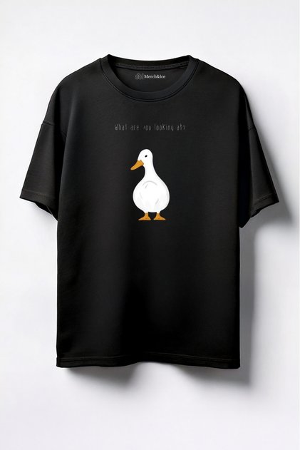 What Are You Looking at Printed Unisex Oversize T-Shirt