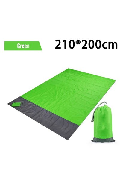 140cm x 200cm Green gray Waterproof Beach Mat Extra Large Outdoor Camping Mat Blanket Folding Sand F