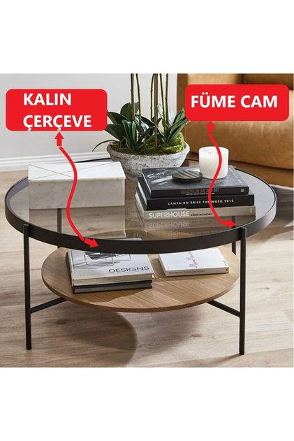 Kırılmaz , Çizilmez Temperli Cam Orta , Yan Sehpa