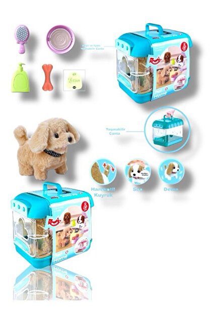SAZE JND-6806 Hareketli Köpek ve Işıklı Sesli Şeffaf Kafes Seti