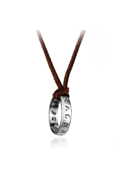 N00022 Movie Game Uncharted 4 Necklace Nathan Drake Cosplay Ring Leather Code Ancient Vintage Pendan