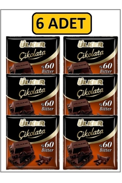 ÜLKER KARE ÇİKOLATA BİTTER %60 6 ADET