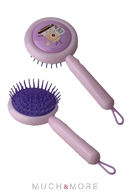 Pink Round Model Hair Lightening Combing Brush - Character (20 cm)