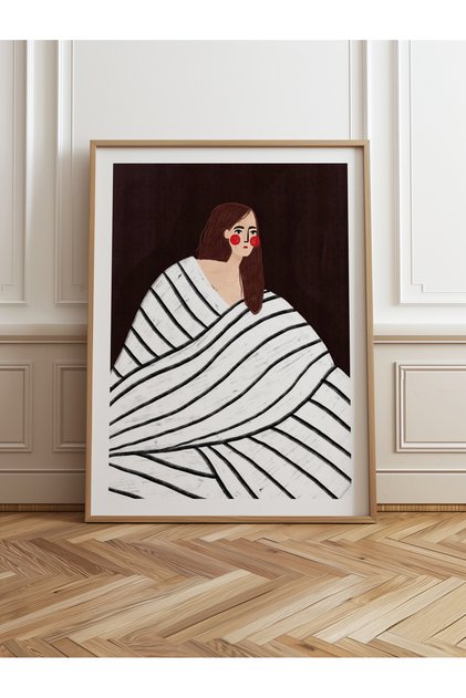 Tekli Ahşap Çerçeveli Tablo Tek Parça Poster Tablo TK/856