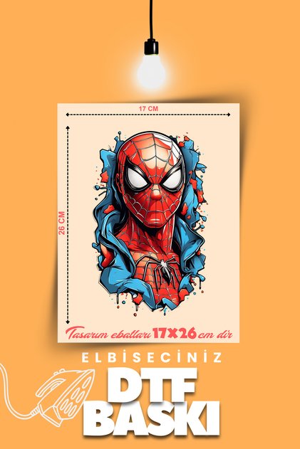"SPIDERMAN" Temalı Ütü ile Yapışan Tişört Tekstil Transfer Dtf Baskı