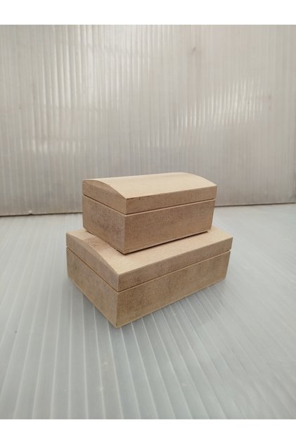 مجموعة صناديق خشبية قابلة للطلاء متعددة الأغراض مكونة من قطعتين مقاس 18 × 12 سم / 14 × 9 سم