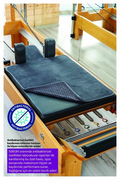 Antibakteriyel Antrasit Pilates Reformer Havlusu, Nonslip Reformer Towel, Kaydırmaz Reformer Havlusu