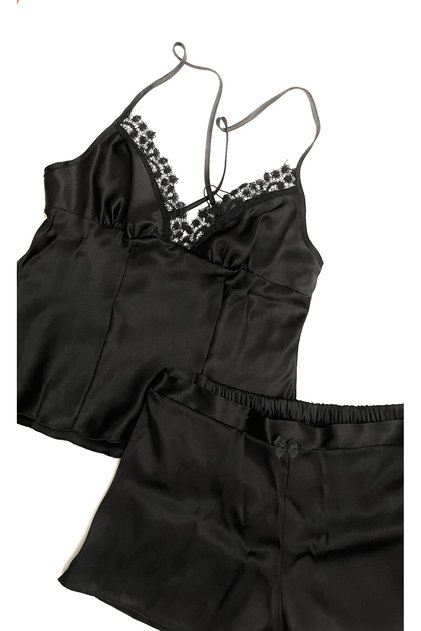 Lace Strap Satin Shorts Suit Lmr4003