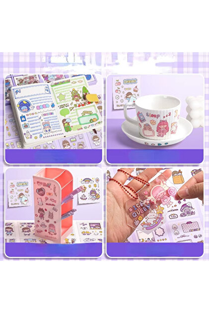Hobidehobi Sticker Kawaii Hediye Kutusu 200 Yaprak-Mavi(Yıldız