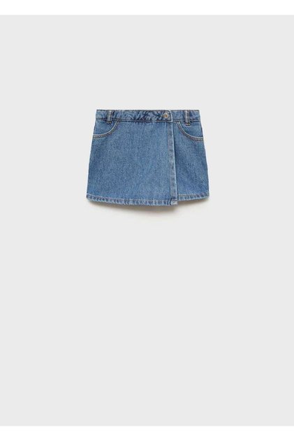Double Breasted Denim Trouser Skirt